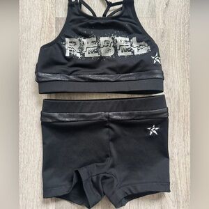 YS Rebel Black Sports Bra Set
